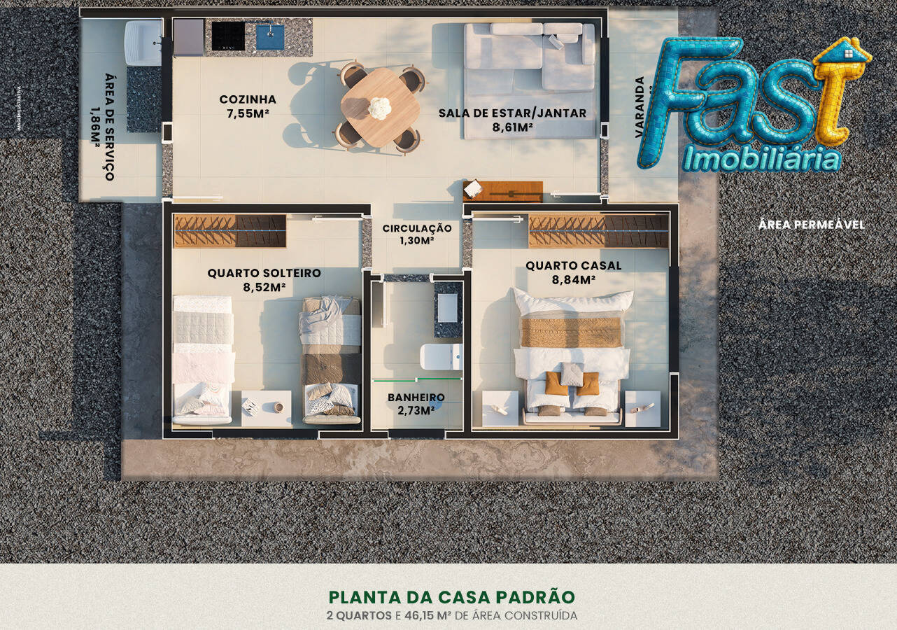Casa de Condomínio, 2 quartos - Foto 13